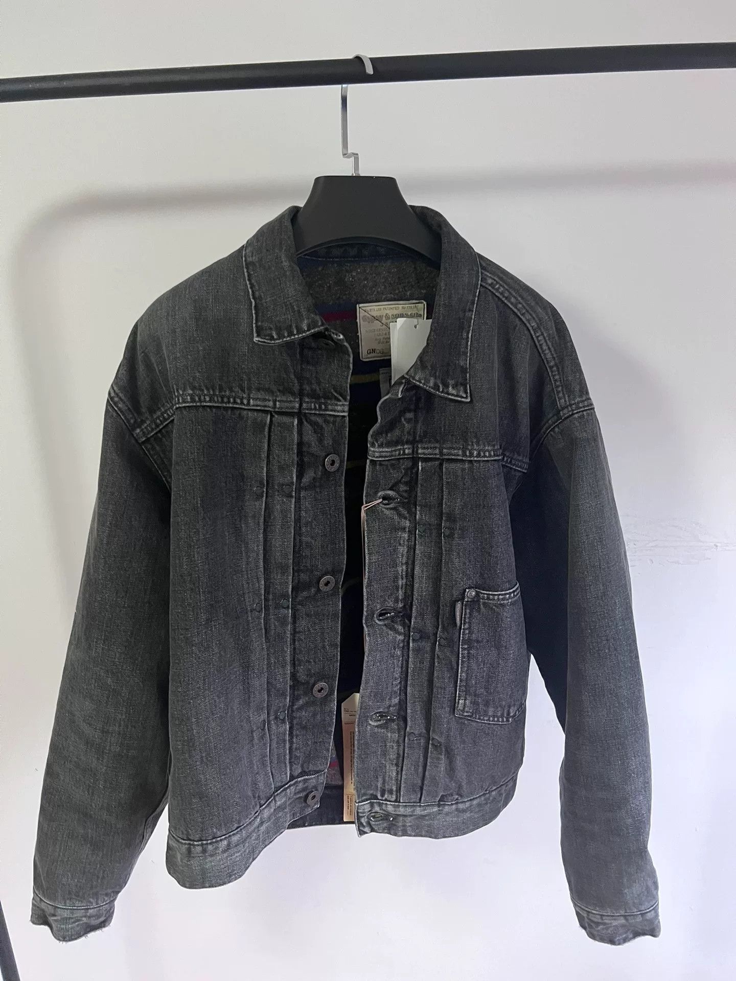 &SONS gypsy&sons Black Washed Padded Denim Jacket Size US M / EU 48-50 / 2 - 3 Thumbnail