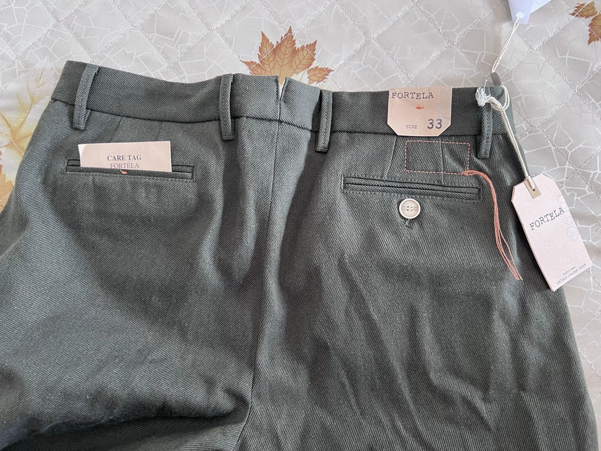 Fortela Fortela Pences Double-Pleated Green Casual Pants Size US 33 - 5 Thumbnail
