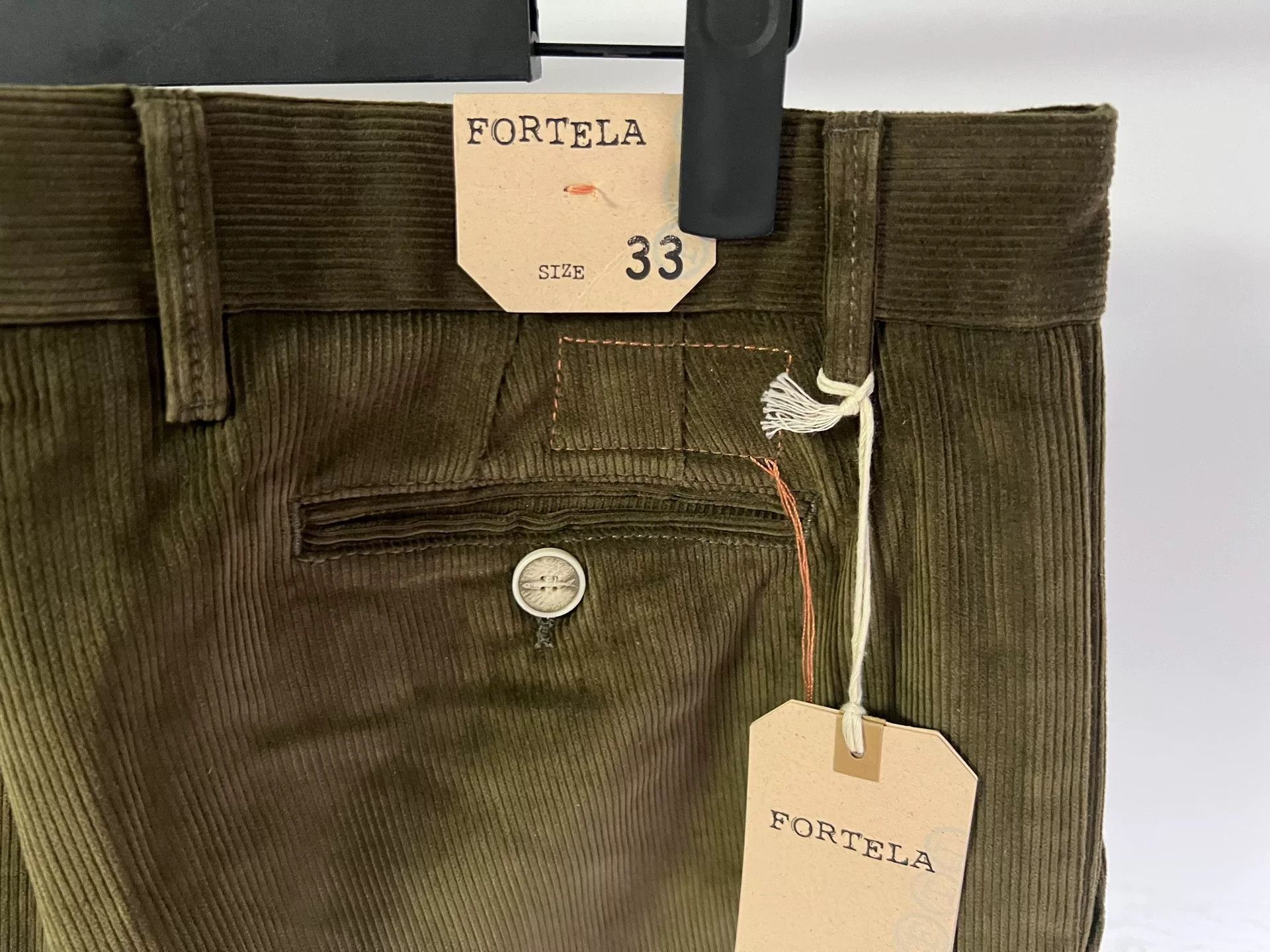 Fortela Fortela Green Corduroy Casual Pants Size US 33 - 6 Thumbnail