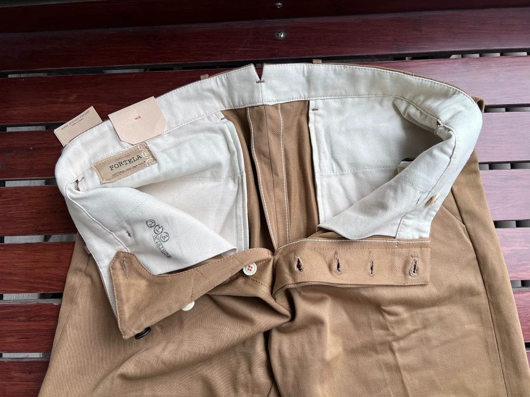Fortela Fortela Single-Pleat Khaki Casual Pants Size US 33 - 4 Thumbnail