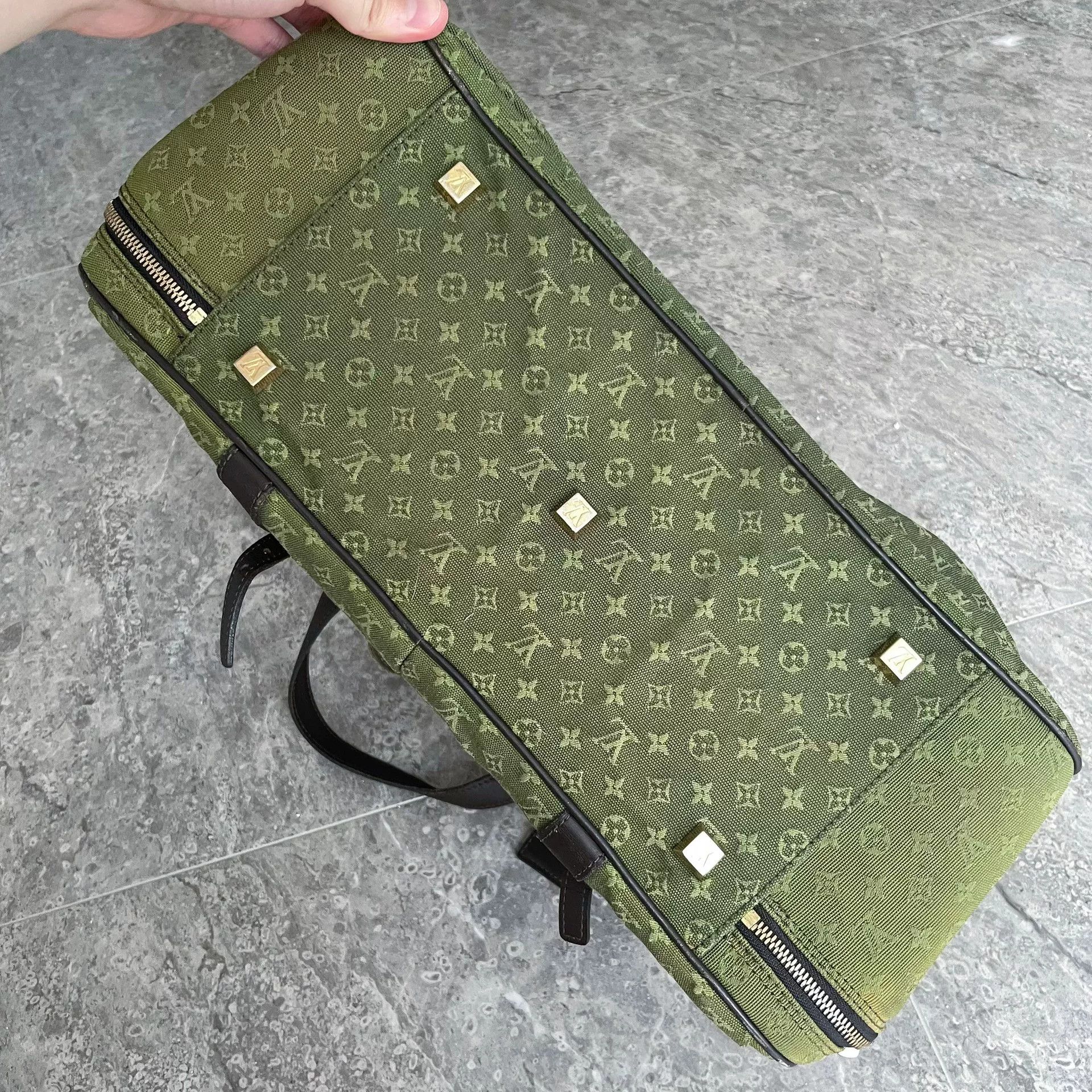 Louis Vuitton Louis Vuitton Military Green Denim Keepall Size ONE SIZE - 6 Thumbnail