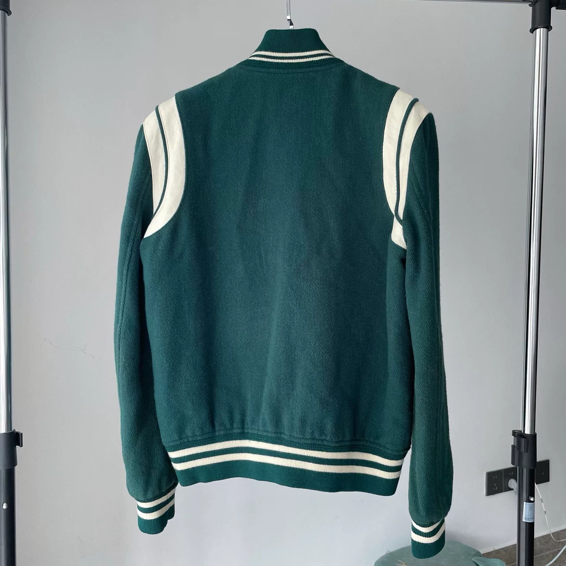 Saint Laurent Paris Saint Laurent Green Wool Baseball Jacket Size US S / EU 44-46 / 1 - 2 Thumbnail