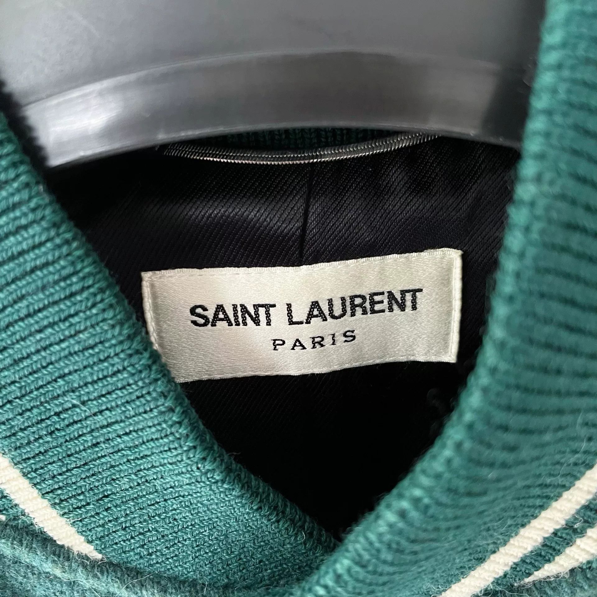 Saint Laurent Paris Saint Laurent Green Wool Baseball Jacket Size US S / EU 44-46 / 1 - 3 Thumbnail