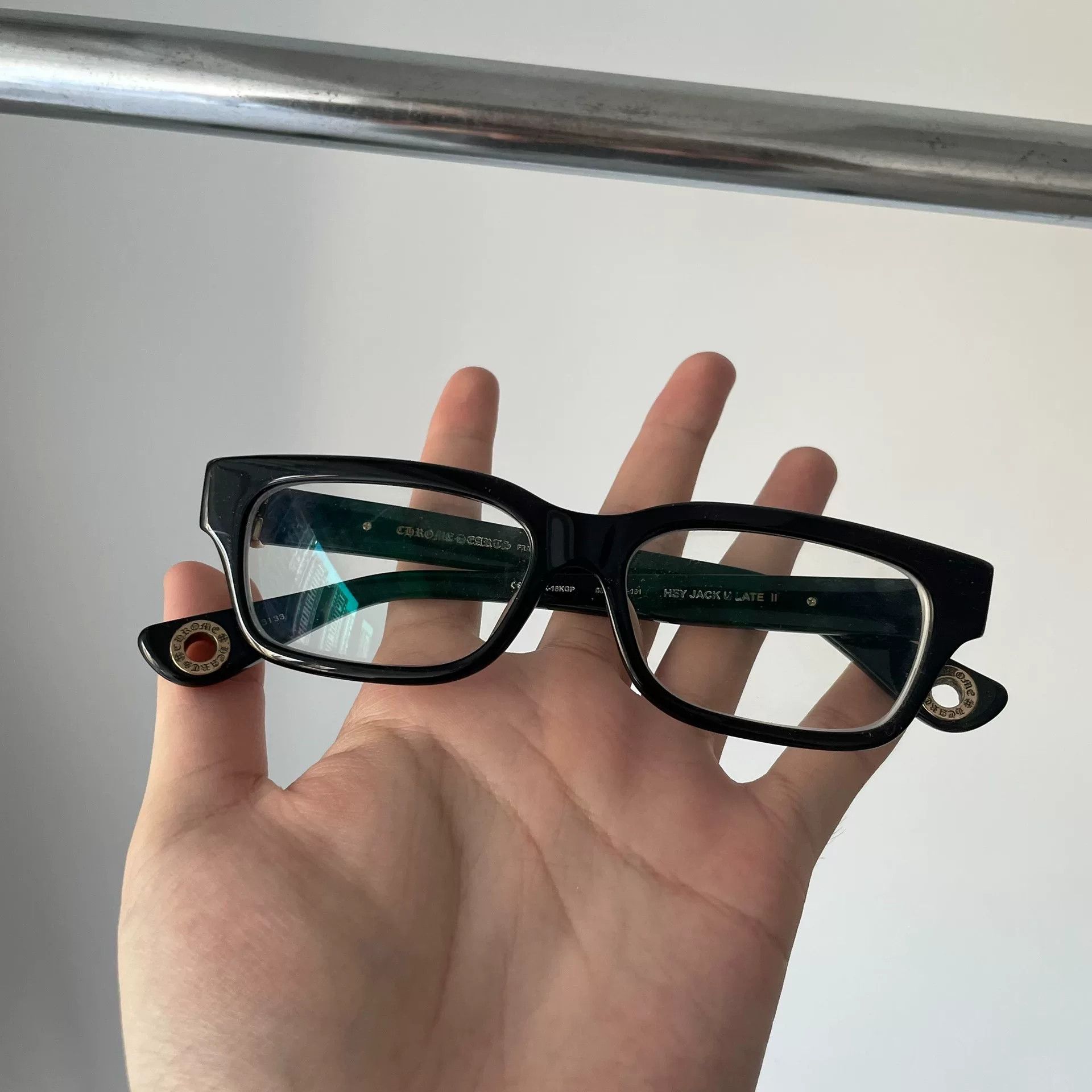 Chrome Hearts Chrome Hearts Black Silver-Plated Glasses Frame Size ONE SIZE - 3 Thumbnail