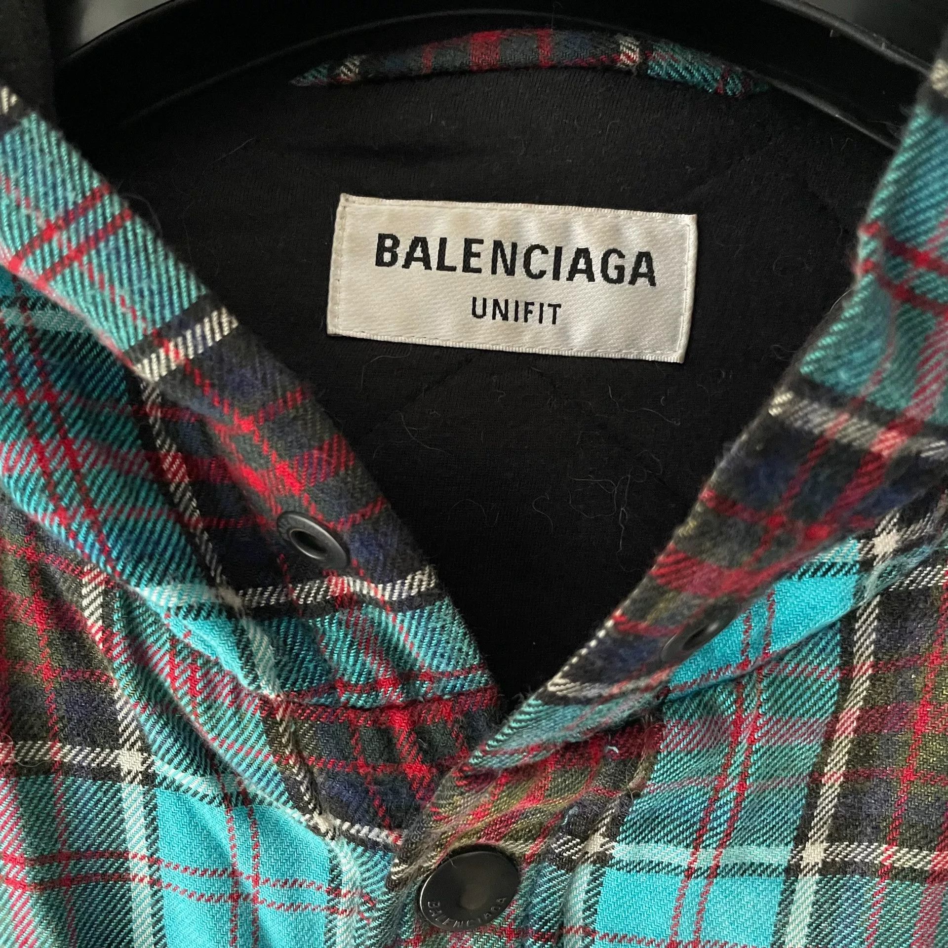 Balenciaga Balenciaga Flannel Plaid Tie-Dye Hooded Jacket Size US S / EU 44-46 / 1 - 5 Thumbnail