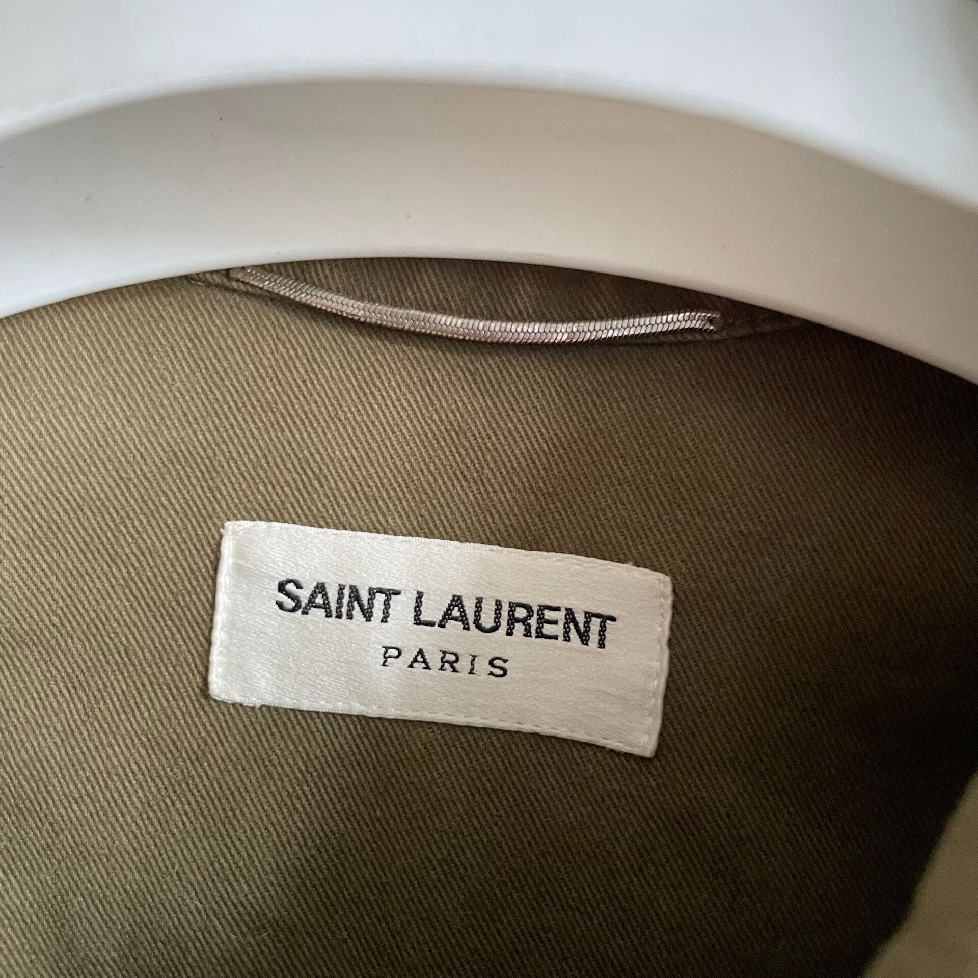 Saint Laurent Paris SLP Shark Military Green Distressed Jacket Size US S / EU 44-46 / 1 - 4 Thumbnail