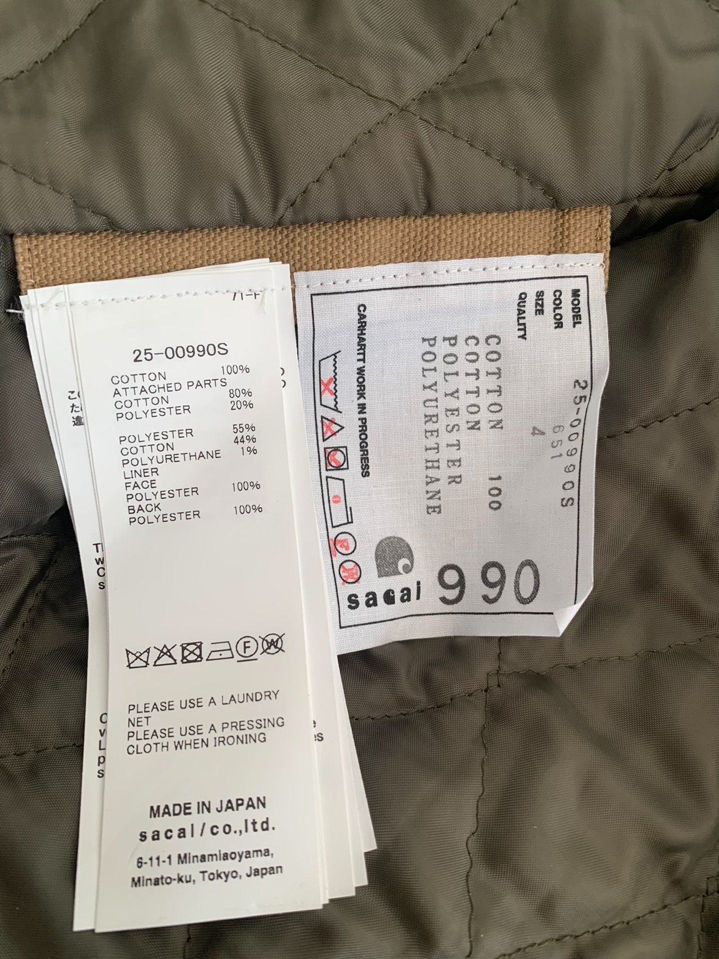 Sacai Sacai Carhartt WIP Duck Jacket Size US XL / EU 56 / 4 - 4 Thumbnail