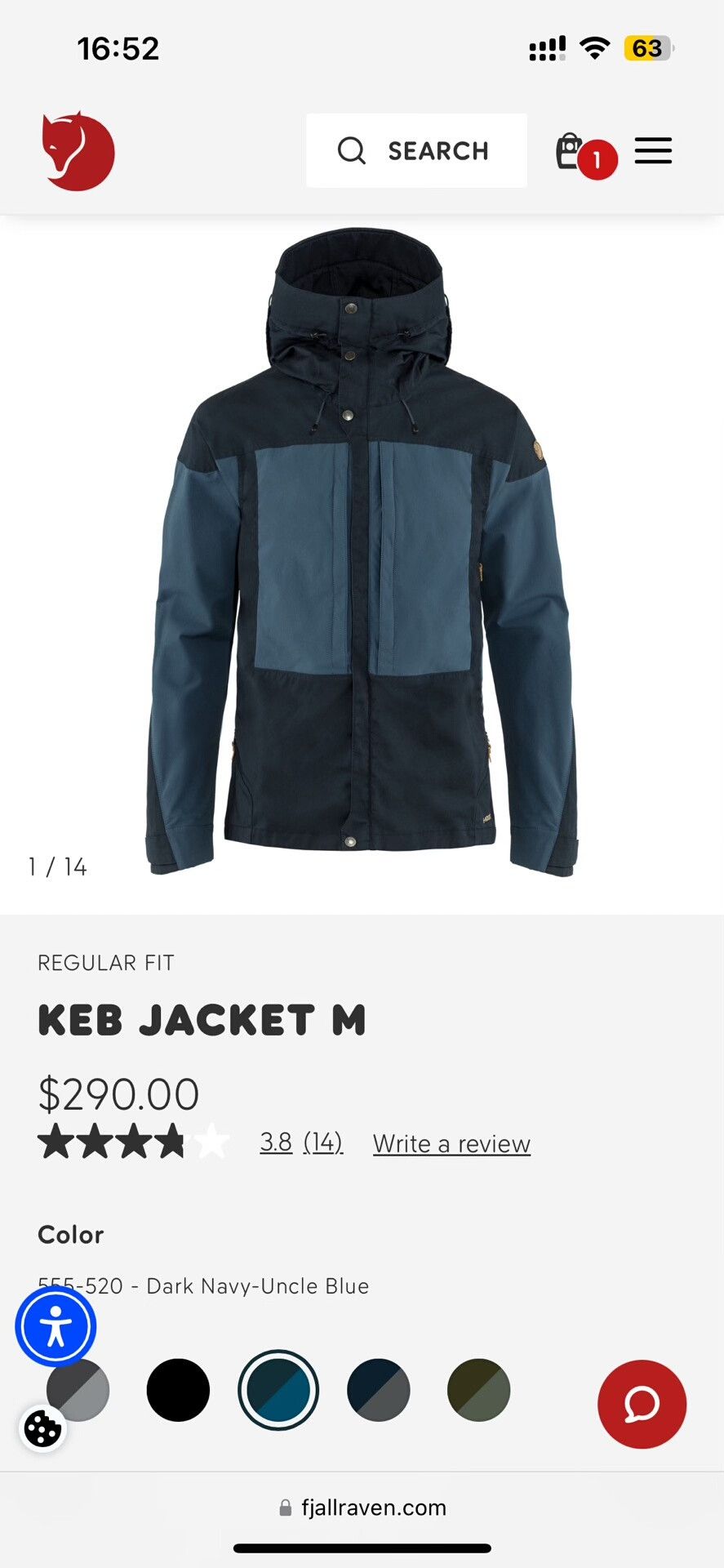 Fjallraven Fjallraven Keb Men's Jacket Size US M / EU 48-50 / 2 - 8 Thumbnail