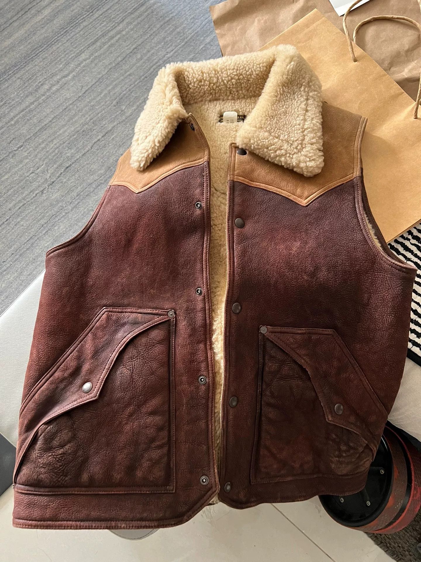 RRL Ralph Lauren Ralph Lauren RRL Men's Shearling Vest Size US S / EU 44-46 / 1 - 5 Thumbnail