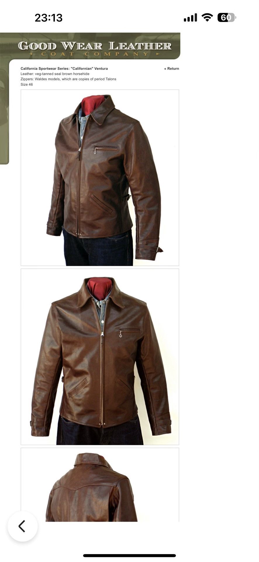Good Worth & Co. Goodwear 1930s Horsehide Leather Jacket Size US S / EU 44-46 / 1 - 7 Thumbnail