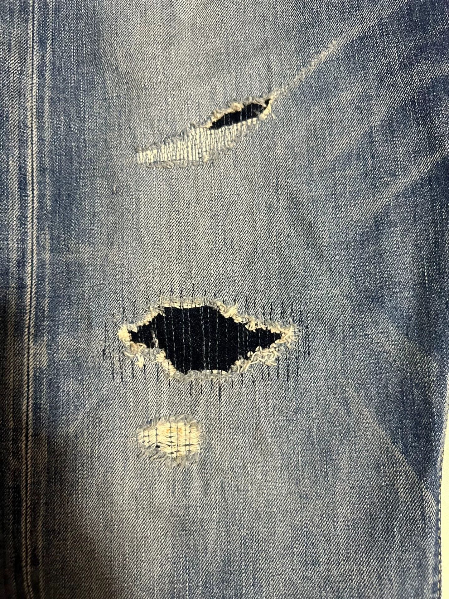 DENHAM Denham Eastwider Forward Distressed Relaxed Straight Jeans Size US 33 - 6 Thumbnail