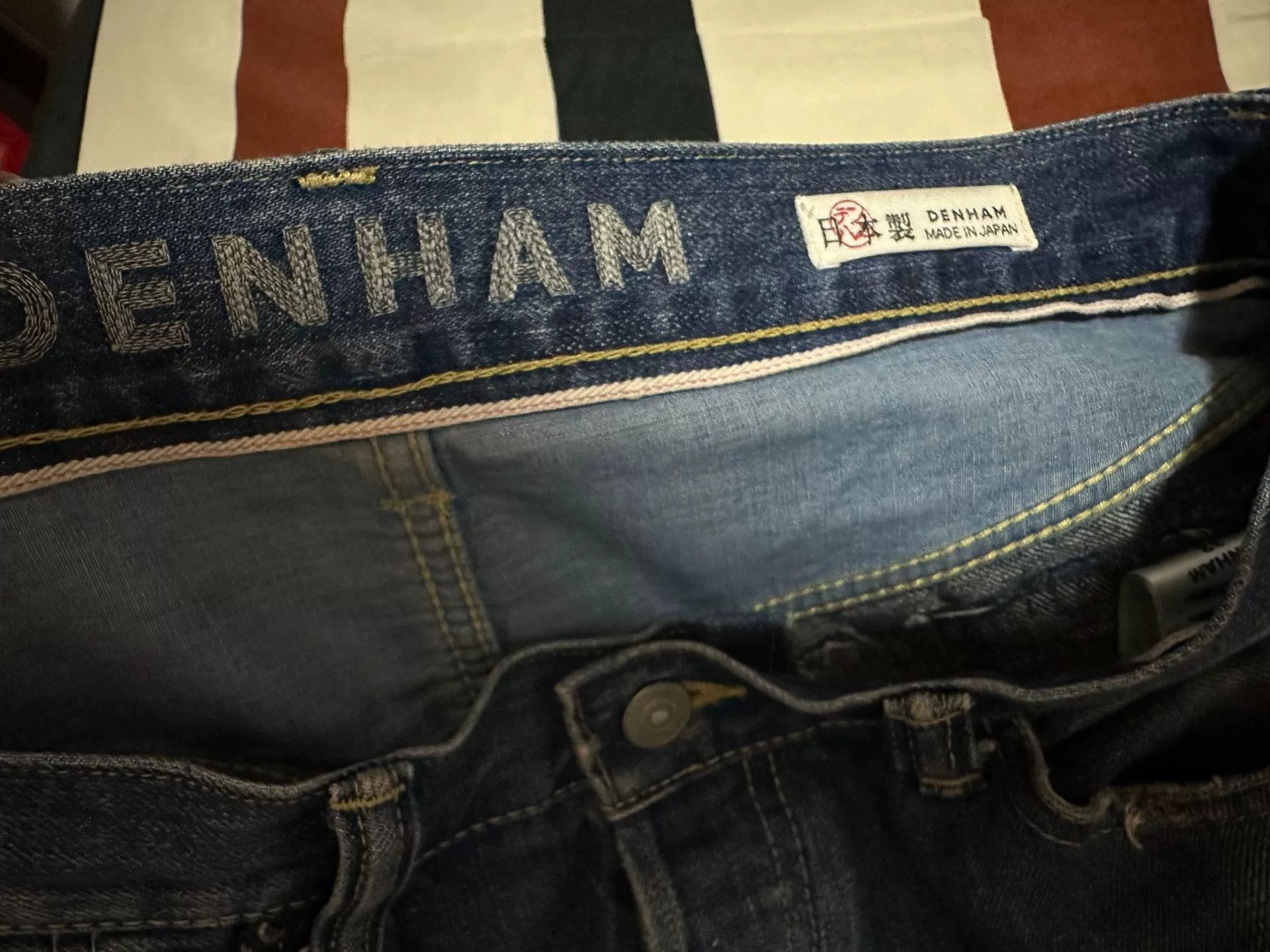 DENHAM Denham Eastwider Forward Distressed Relaxed Straight Jeans Size US 33 - 4 Thumbnail