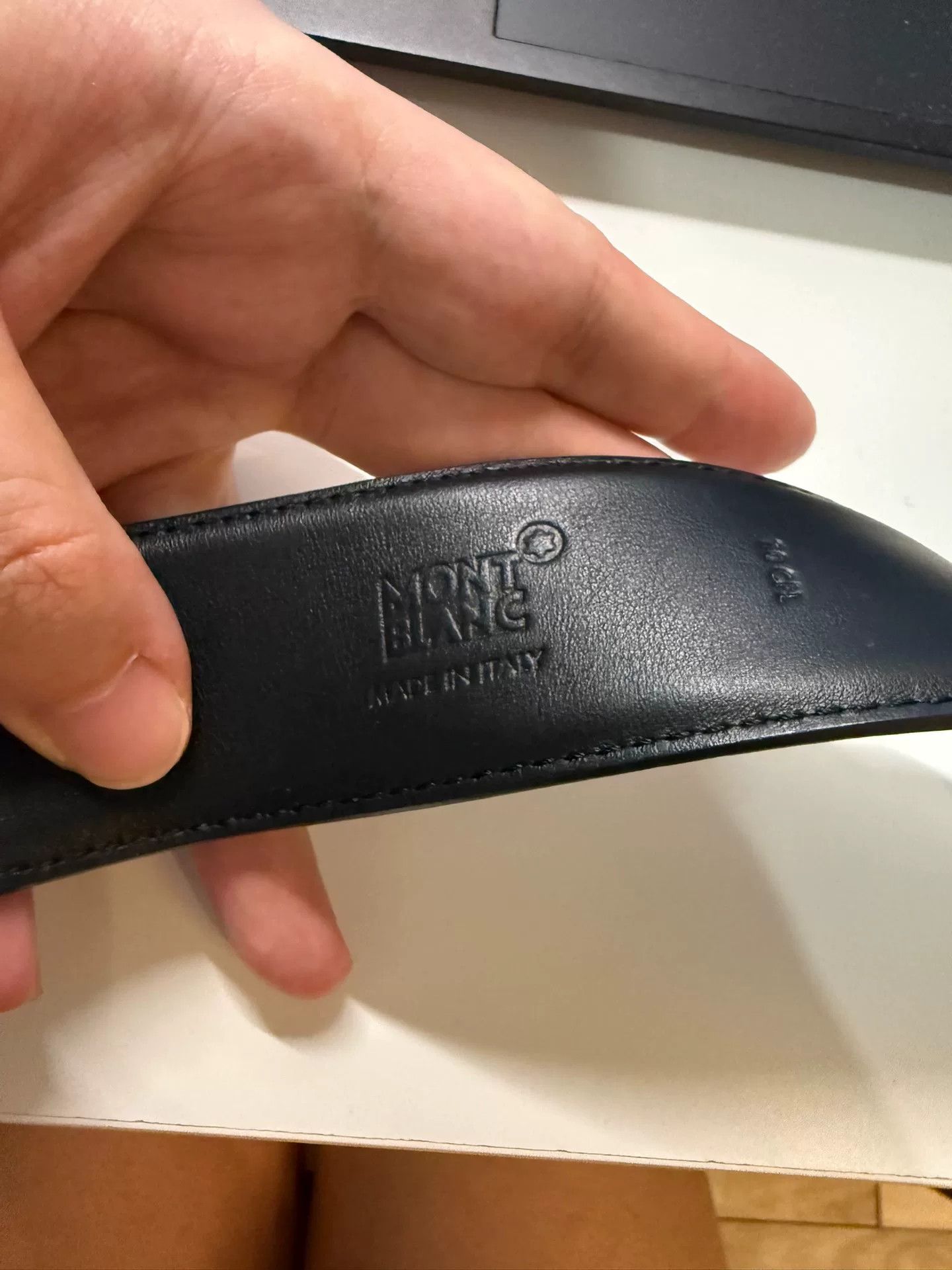 Montblanc Montblanc Black Business Men's Leather Belt Size ONE SIZE - 4 Thumbnail