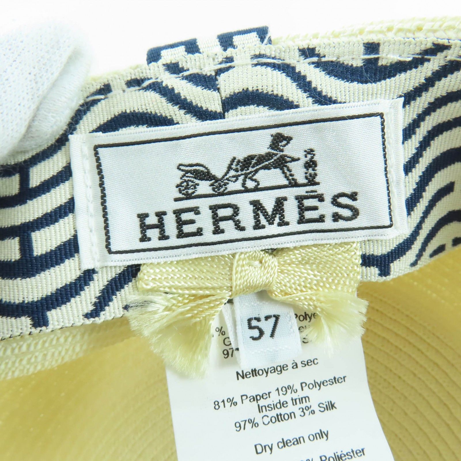 Hermes Hermes Hermès Casquette Emma Serie Paper Cap 57 Plant-based Hats DUTY FREE for USA Size ONE SIZE - 8 Thumbnail