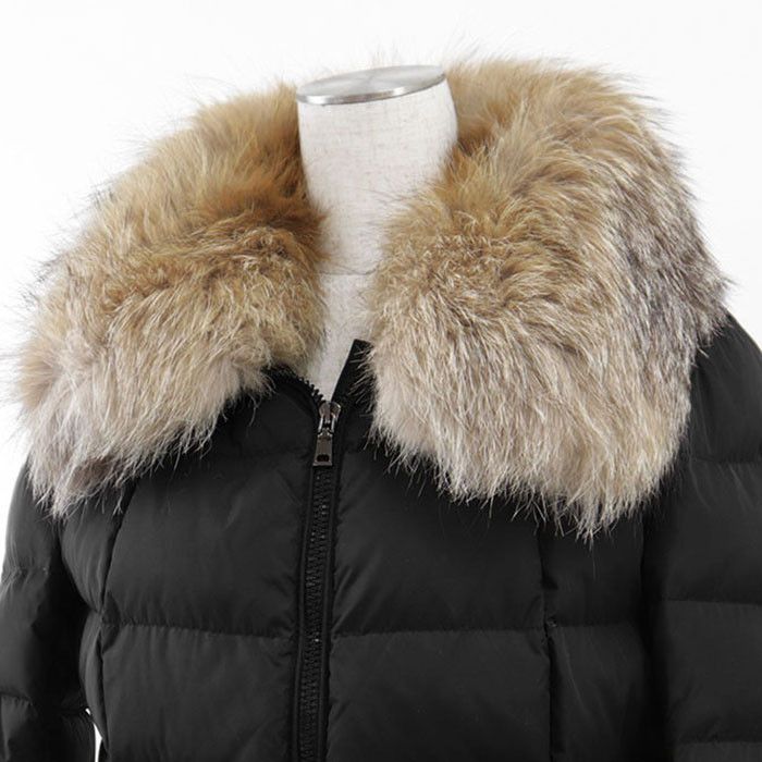Moncler Moncler Moncler HIRONDELLE Blue Frost Fox Nylon Down Coat Textile Outerwear DUTY FREE for USA Size ONE SIZE - 2 Thumbnail