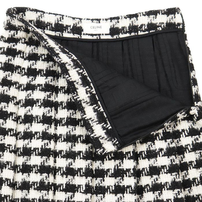 Celine Celine CELINE Houndstooth Wool Blend Pleated Skirt Textile Skirts DUTY FREE for USA Size ONE SIZE - 8 Thumbnail