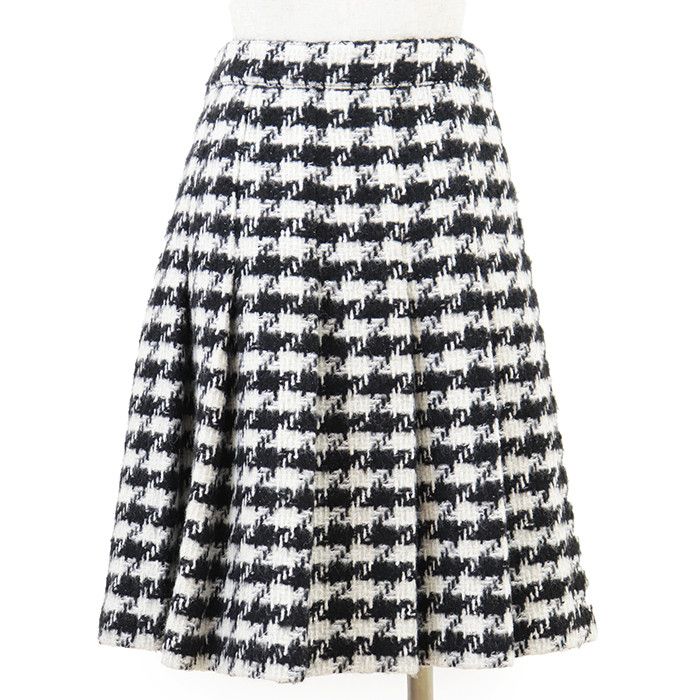 Celine Celine CELINE Houndstooth Wool Blend Pleated Skirt Textile Skirts DUTY FREE for USA Size ONE SIZE - 6 Thumbnail