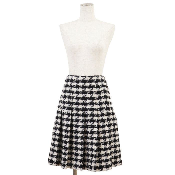 Celine Celine CELINE Houndstooth Wool Blend Pleated Skirt Textile Skirts DUTY FREE for USA Size ONE SIZE - 2 Thumbnail