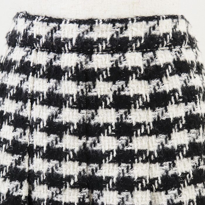 Celine Celine CELINE Houndstooth Wool Blend Pleated Skirt Textile Skirts DUTY FREE for USA Size ONE SIZE - 3 Thumbnail