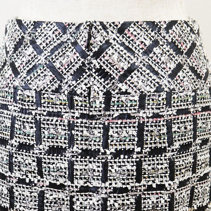 Chanel Chanel Chanel Fancy Tweed Metallic Block Check Skirt Textile Skirts P53785 DUTY FREE for USA Size ONE SIZE - 14 Thumbnail
