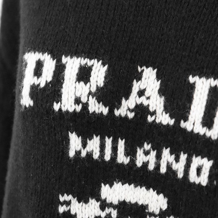 Prada Prada Prada Logo Intarsia Wool Cashmere Knitwear Textile Tops DUTY FREE for USA Size ONE SIZE - 3 Thumbnail