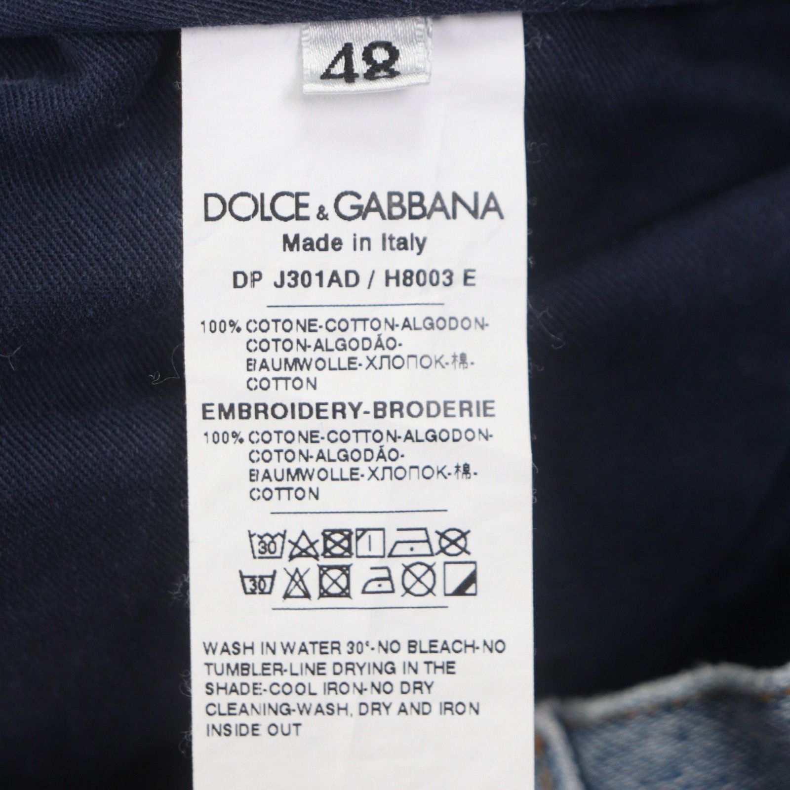 Dolce & Gabbana Dolce & Gabbana Dolce&Gabbana Denim Cotton Pants Textile Jeans J301AD DUTY FREE for USA Size ONE SIZE - 11 Thumbnail