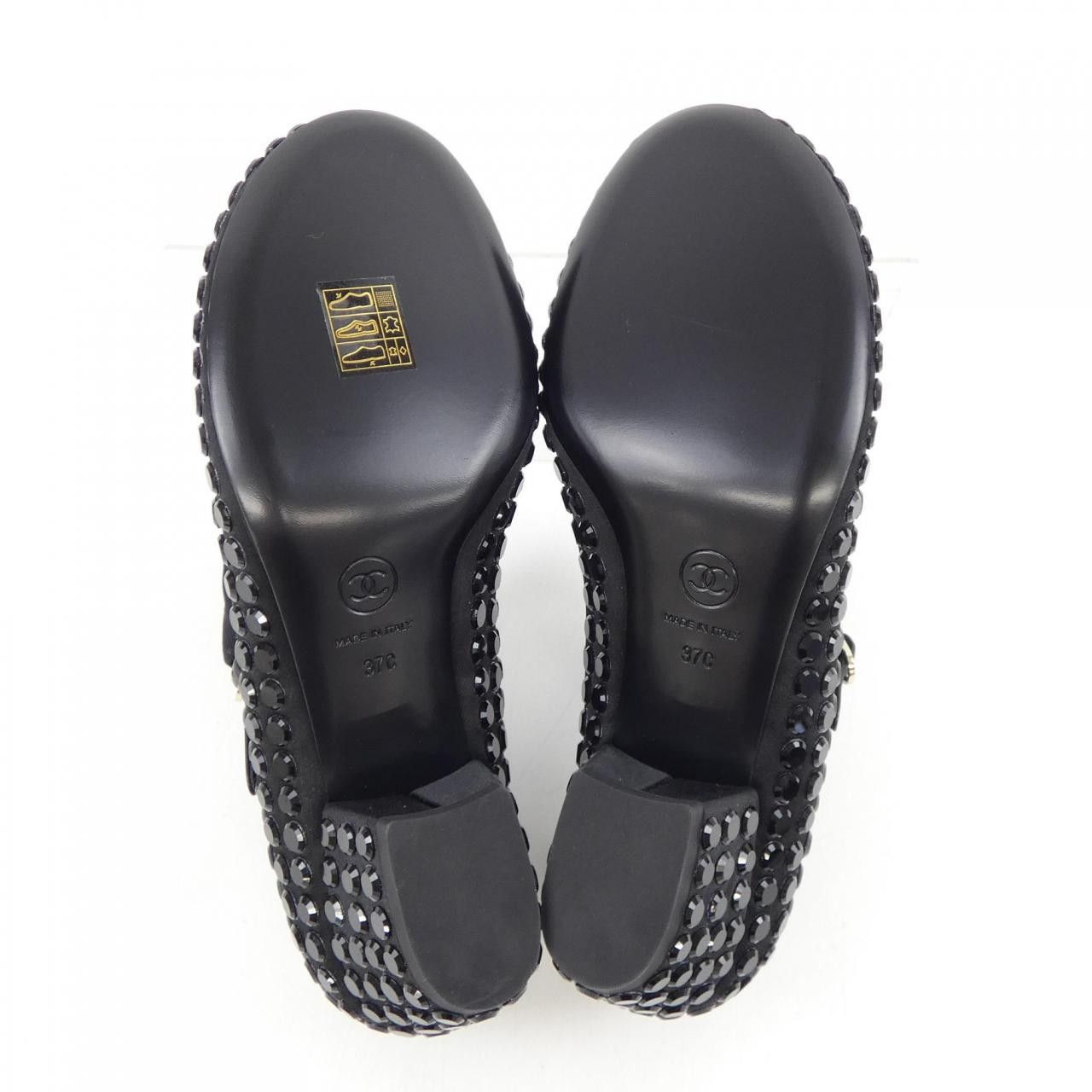Chanel Chanel Chanel Mary Janes Satin Strass & Grosgrain Shoes Textile Shoes G45749B17097 DUTY FREE for USA Size ONE SIZE - 4 Thumbnail