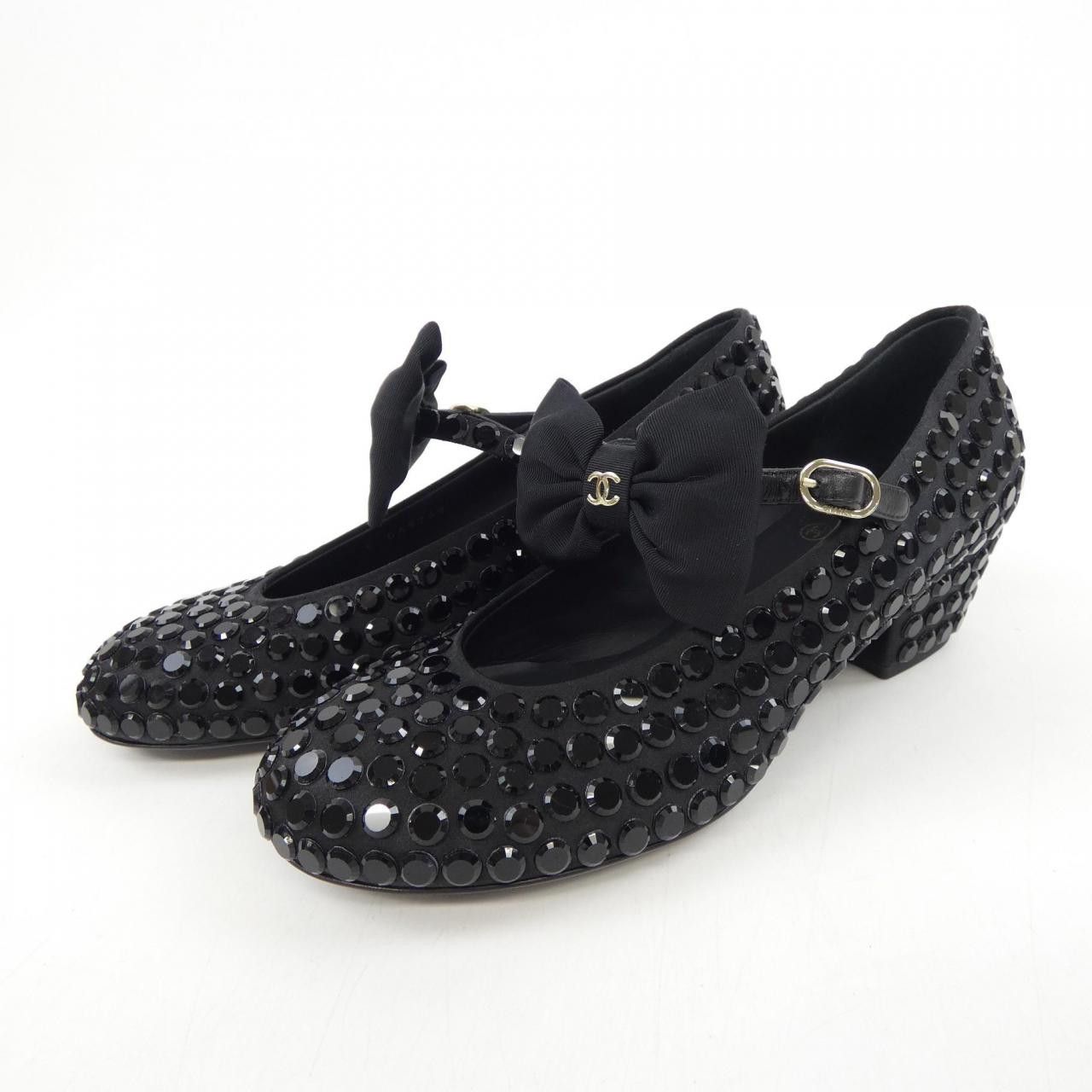 Chanel Chanel Chanel Mary Janes Satin Strass & Grosgrain Shoes Textile Shoes G45749B17097 DUTY FREE for USA Size ONE SIZE - 3 Thumbnail