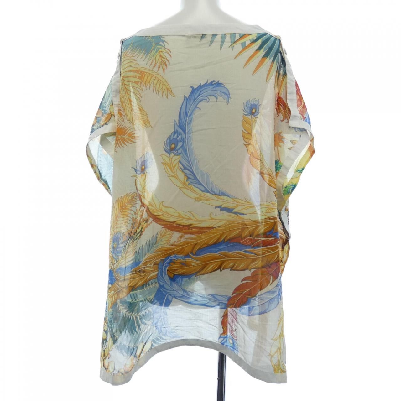 Hermes Hermes Hermes 46-7803 Beach Silk Tunic Textile Tops DUTY FREE for USA Size ONE SIZE - 2 Thumbnail