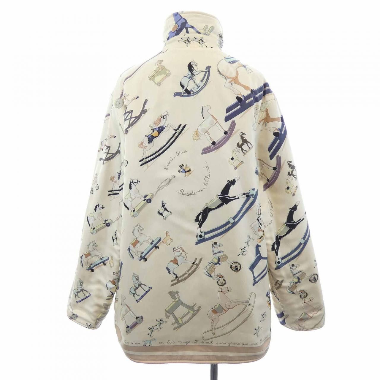 Hermes Hermes Hermès CHEVAL Twillene Silk Cashmere Polyester Coat Textile Outerwear DUTY FREE for USA Size ONE SIZE - 10 Thumbnail
