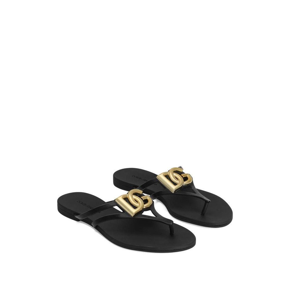Dolce & Gabbana Dolce & Gabbana BLACK Flip-Flops & Slides Size US 6 / IT 36 - 3 Thumbnail
