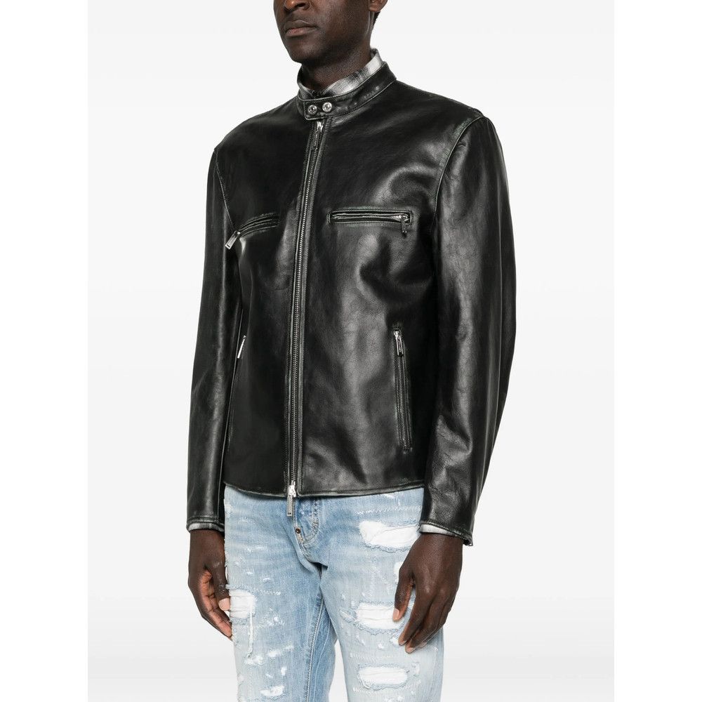 Dsquared2 Dsquared2 BLACK Jackets - Leather Jackets Size US L / EU 52-54 / 3 - 3 Thumbnail
