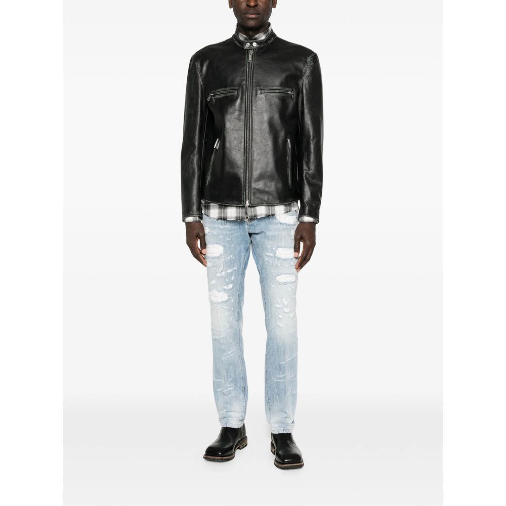 Dsquared2 Dsquared2 BLACK Jackets - Leather Jackets Size US XXL / EU 58 / 5 - 2 Thumbnail
