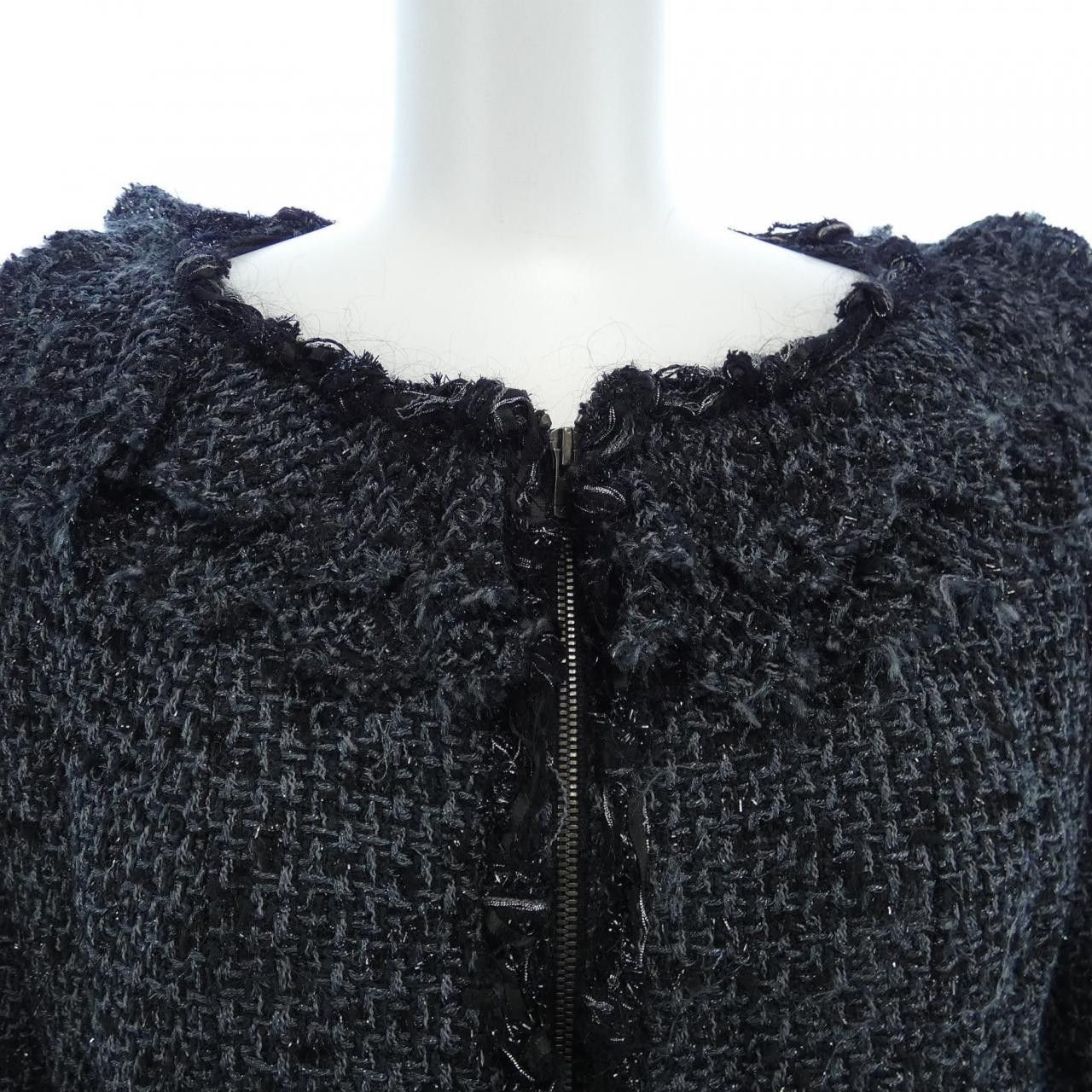 Chanel Chanel Chanel Collarless Jacket Textile Outerwear P28902V18105 06A DUTY FREE for USA Size ONE SIZE - 5 Thumbnail