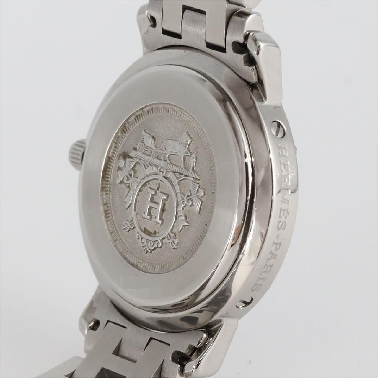 Hermes Hermès Clipper Stainless Steel Metal Quartz CL4.210 DUTY FREE for USA