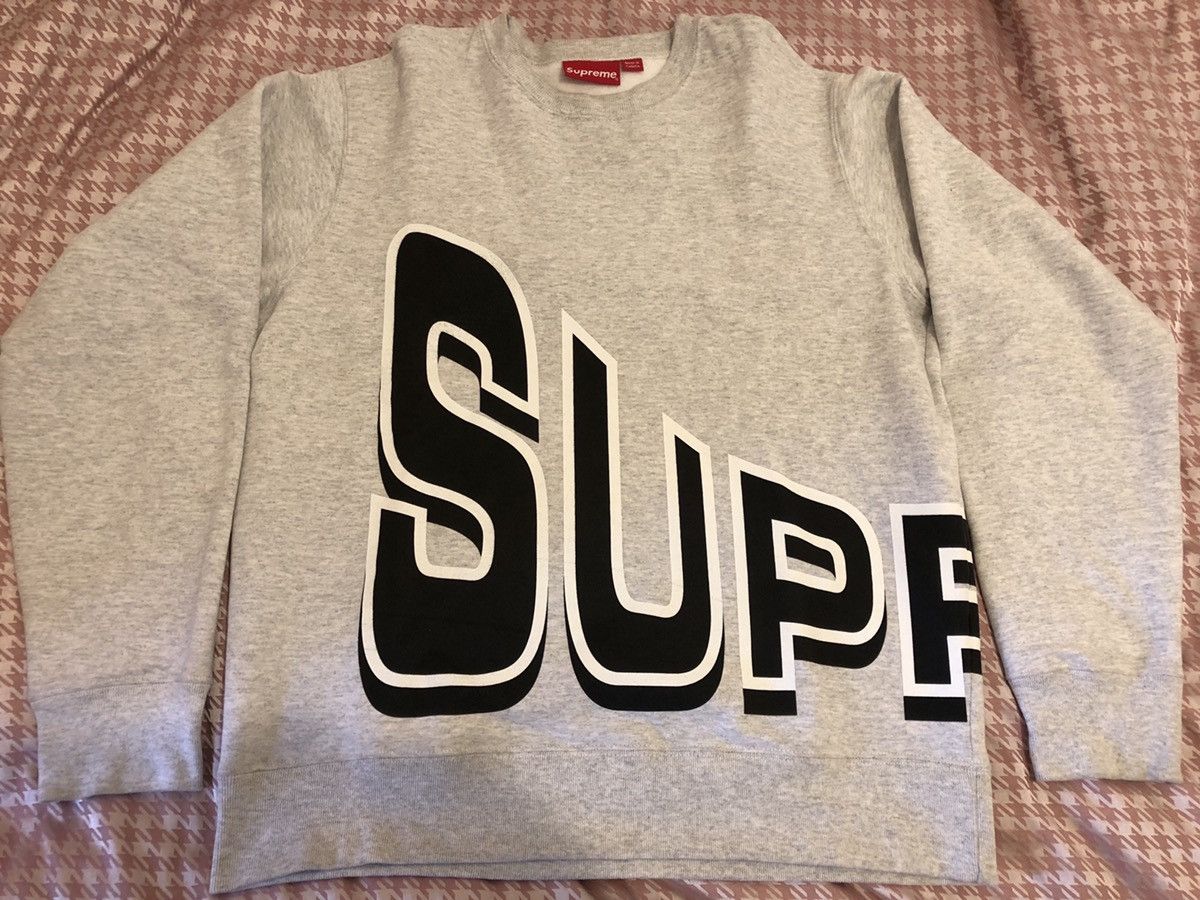 Supreme Supreme side arc crewneck ash grey size M | Grailed 