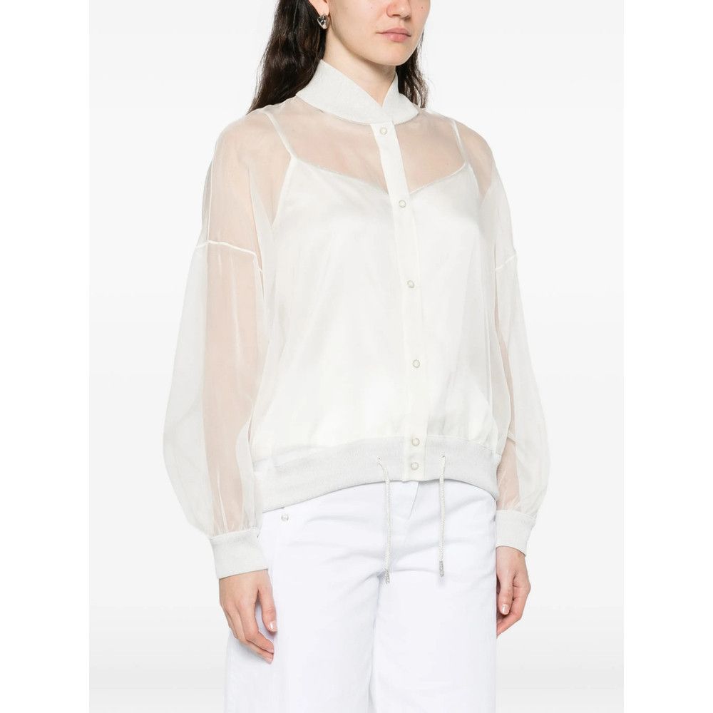Panicale Panicale WHITE Jackets - Bomber Jackets Size M / US 6-8 / IT 42-44 - 4 Thumbnail