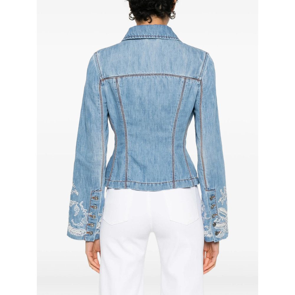 Ermanno Scervino Ermanno Scervino BLUE Jackets - Denim Jackets Size S / US 4 / IT 40 - 5 Thumbnail