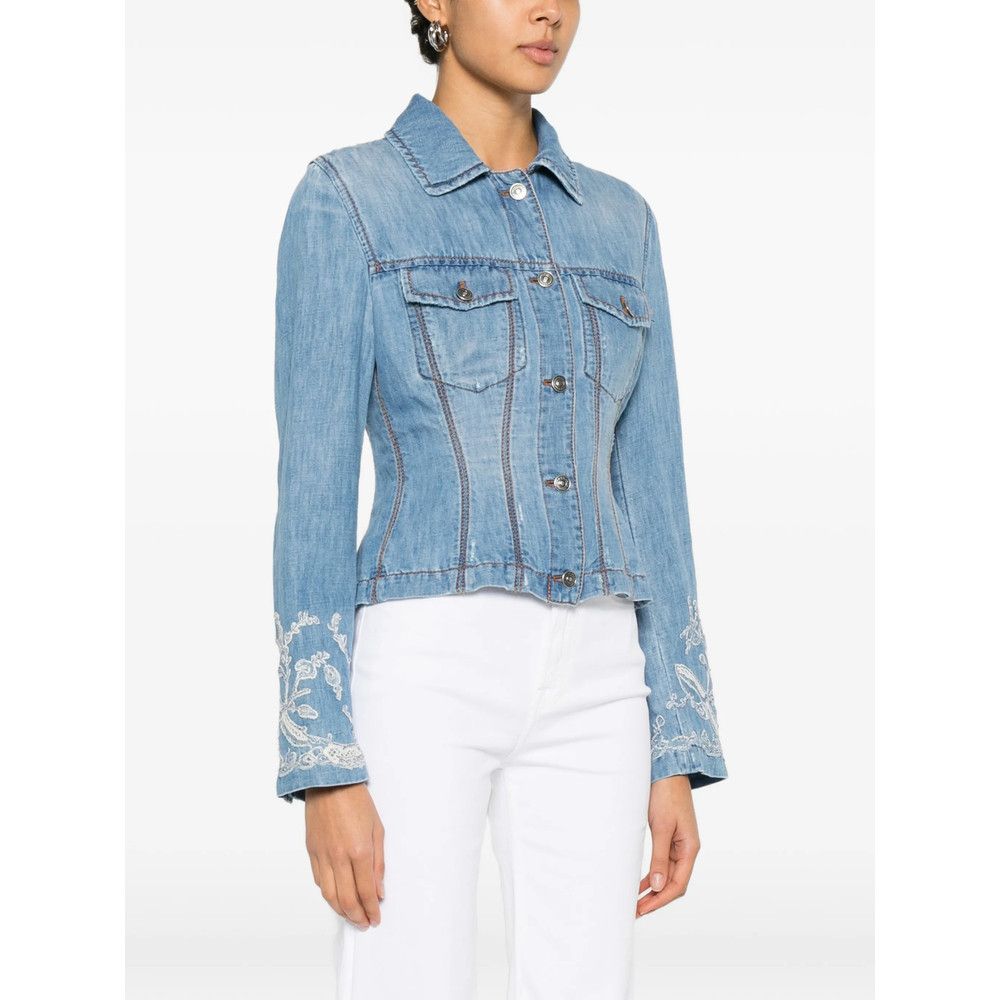 Ermanno Scervino Ermanno Scervino BLUE Jackets - Denim Jackets Size S / US 4 / IT 40 - 4 Thumbnail
