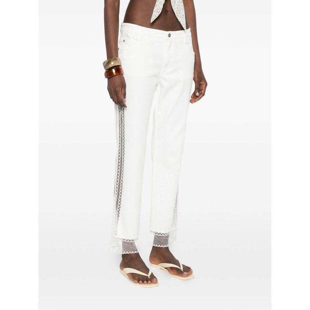 Ermanno Scervino Ermanno Scervino WHITE Denim - Straight-Leg Jeans Size 27" / US 4 / IT 40 - 4 Thumbnail