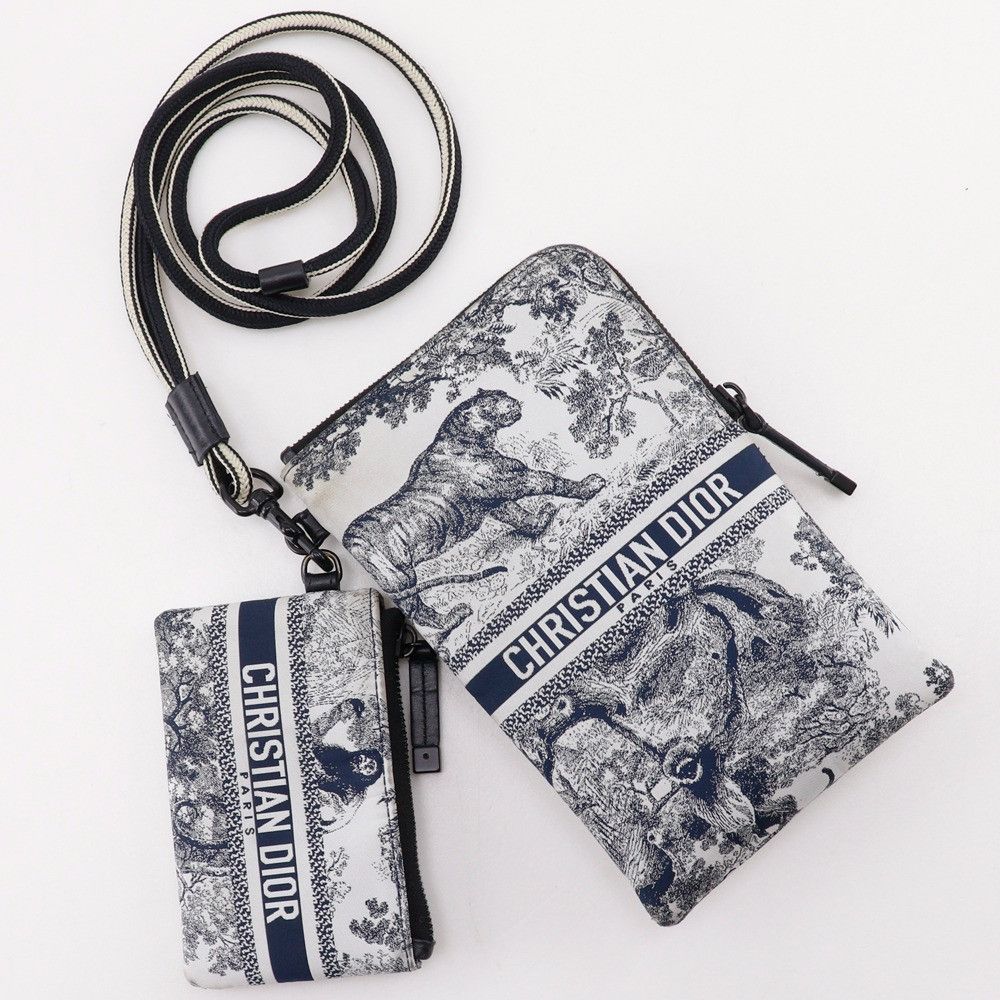 Dior Dior Christian Dior DiorTravel Toile de Jouy Nylon Shoulder Bag Textile Shoulder Bag DUTY FREE for USA Size ONE SIZE - 18 Thumbnail