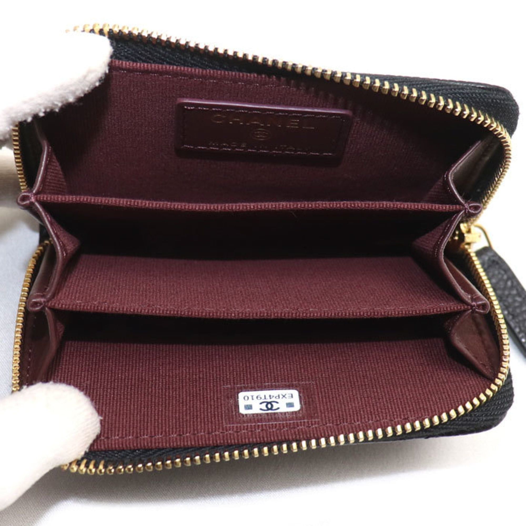 Chanel CHANEL Classic Zip Coin Purse, Black, Caviar, AP0216, Women's Size ONE SIZE - 3 Thumbnail