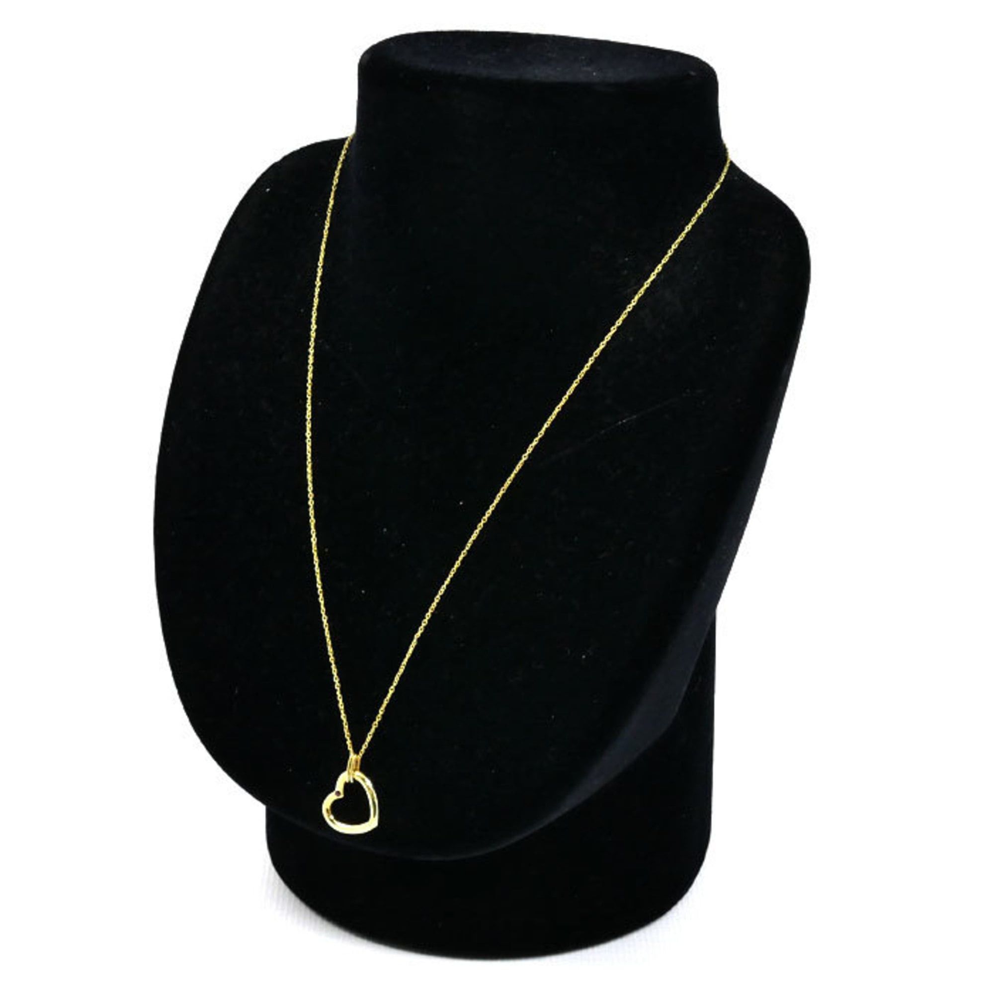 Tiffany & Co. TIFFANY & Co. 18K Yellow Gold Open Heart Ruby Necklace, 4.0g, 43cm, Women's Size ONE SIZE - 5 Thumbnail