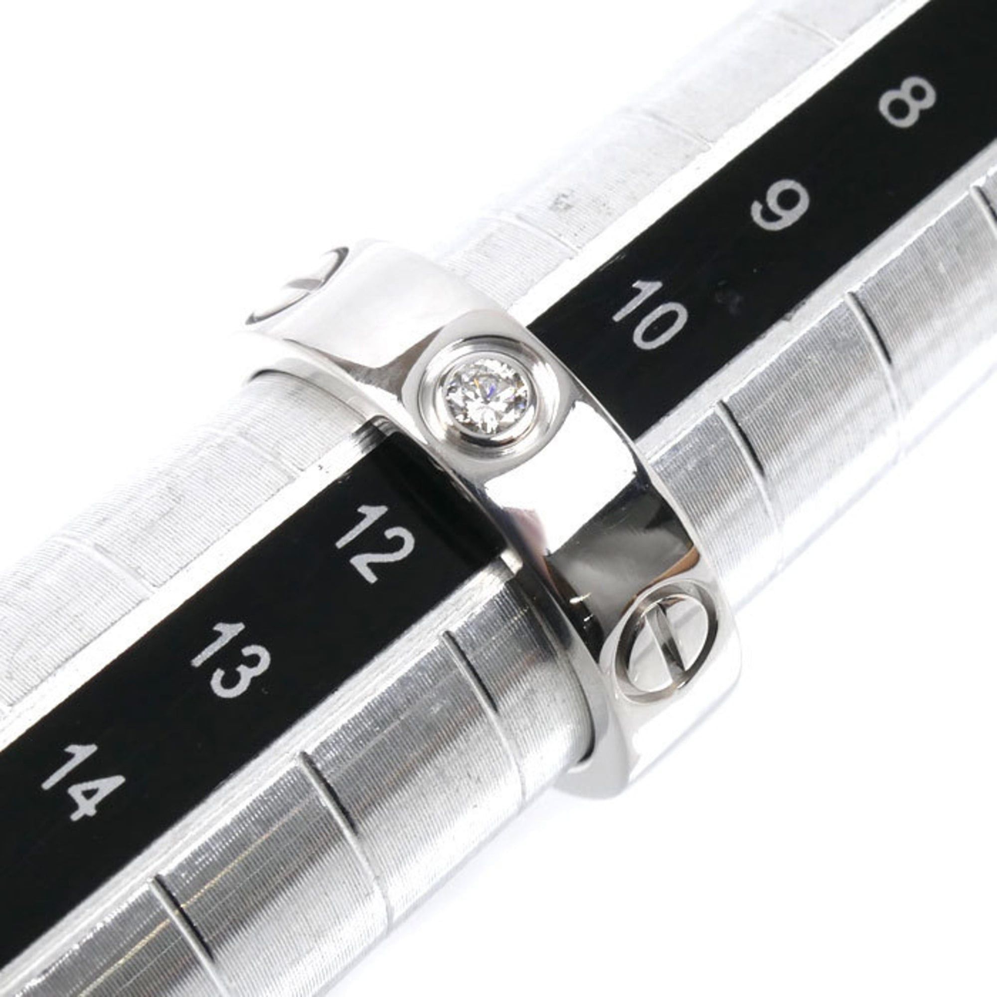 Cartier CARTIER 18KWG White Gold Love Ring with Half Diamonds, 1.51 oz (7.9g), Women's Size ONE SIZE - 6 Thumbnail