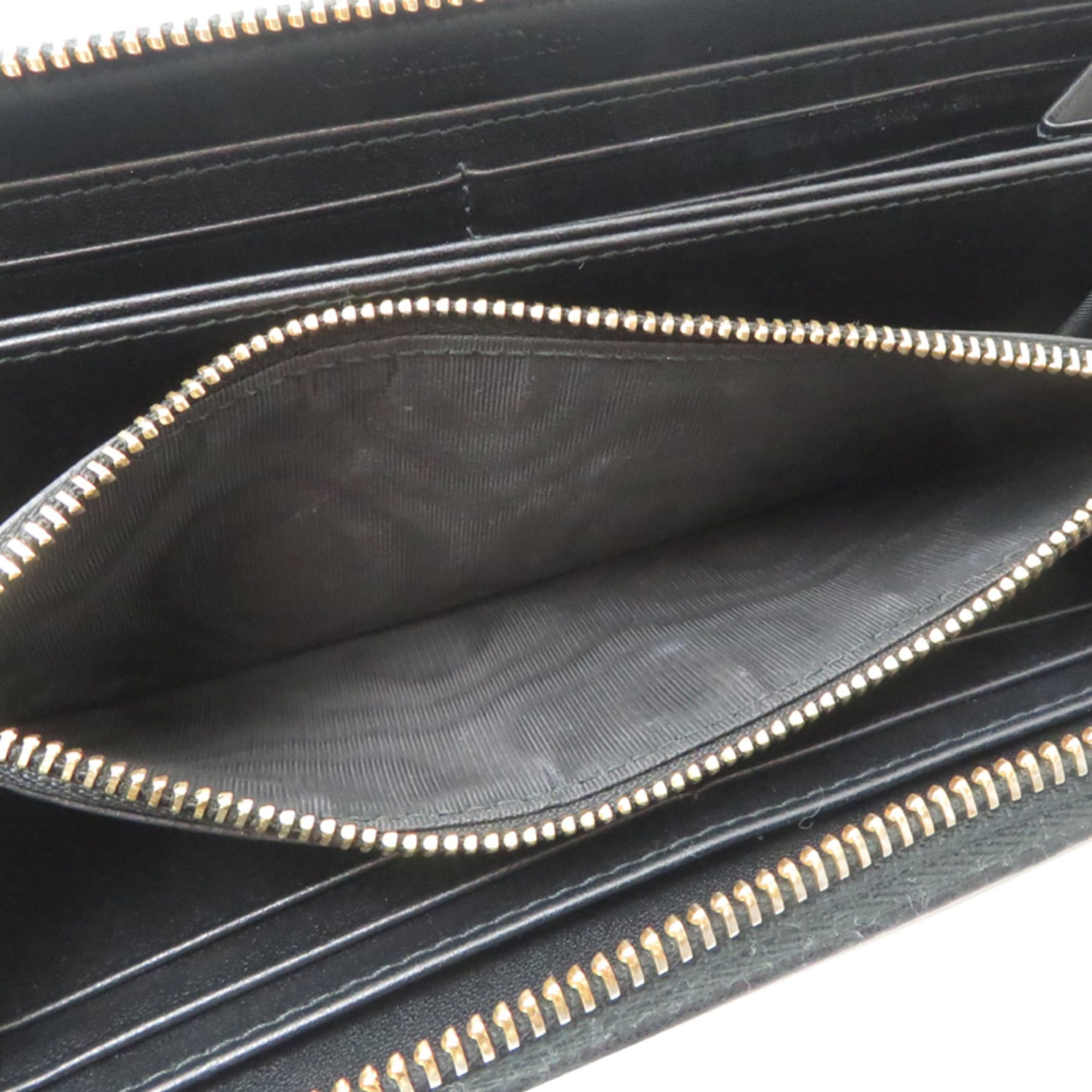 Dior Christian Dior Lady Women's Long Wallet with Zip-Around Design, S0007ONMJ, Lambskin, Black Size ONE SIZE - 6 Thumbnail