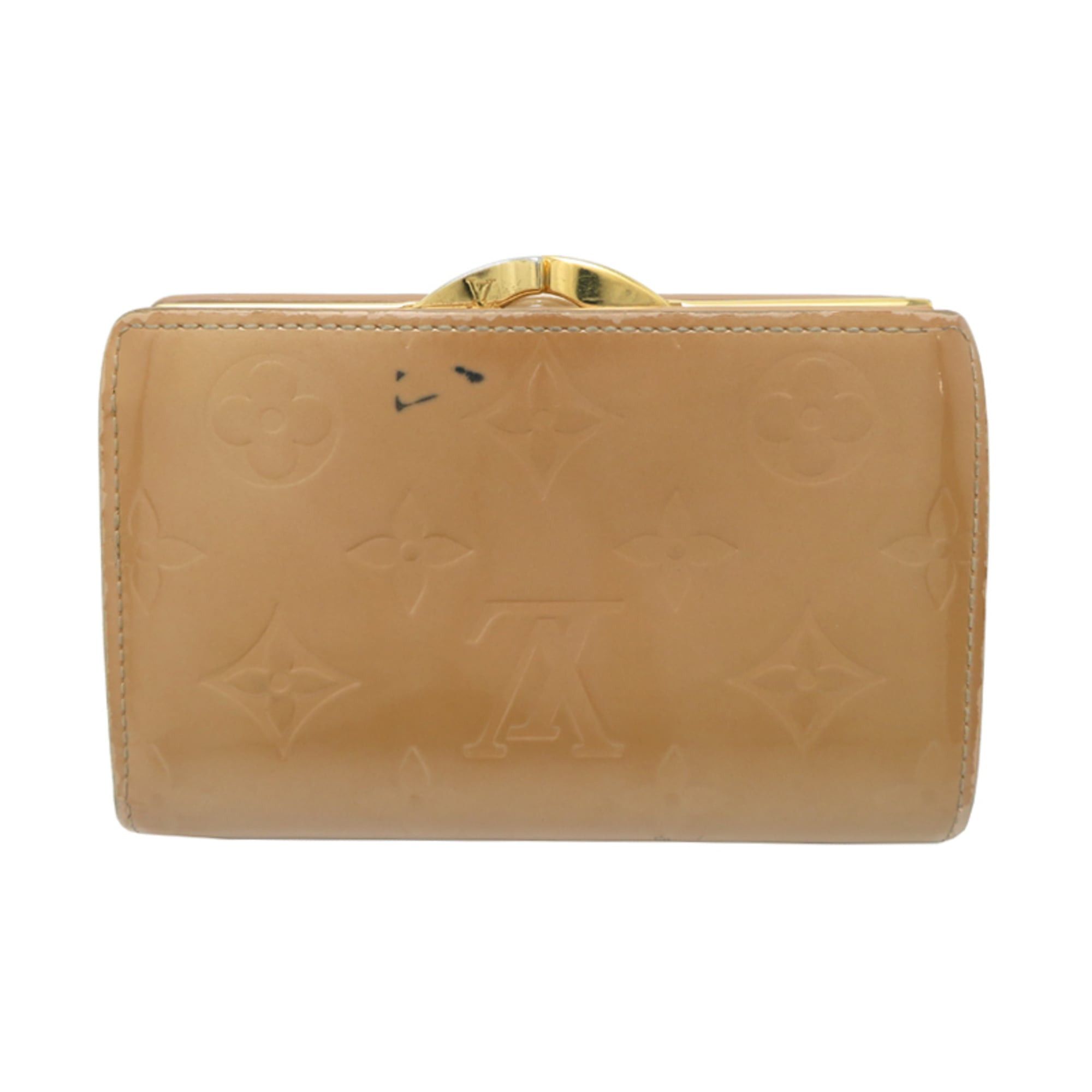 Louis Vuitton Louis Vuitton Portefeuille Viennois Women's Bifold Wallet M91361 Vernis Beige Size ONE SIZE - 2 Thumbnail