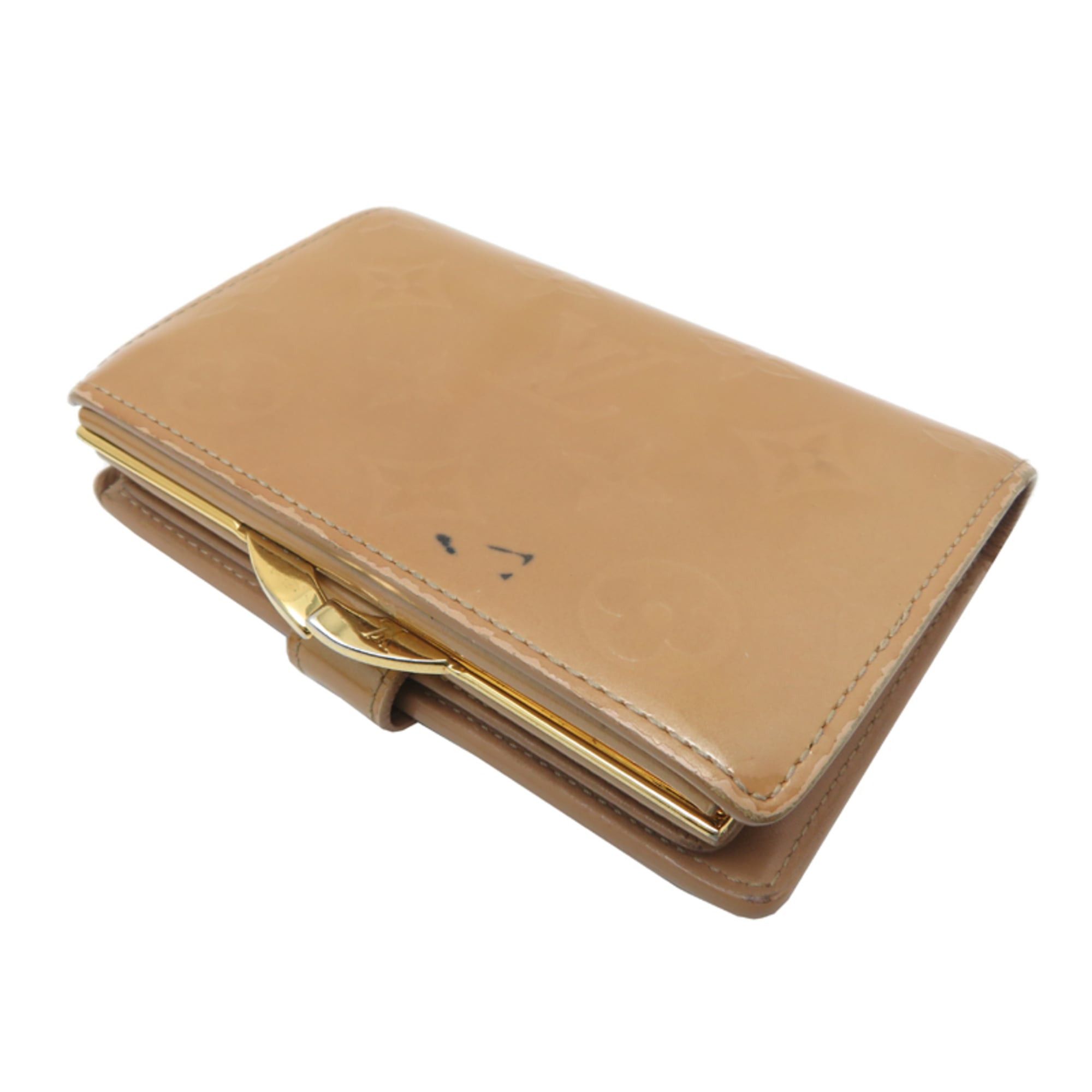 Louis Vuitton Louis Vuitton Portefeuille Viennois Women's Bifold Wallet M91361 Vernis Beige Size ONE SIZE - 4 Thumbnail
