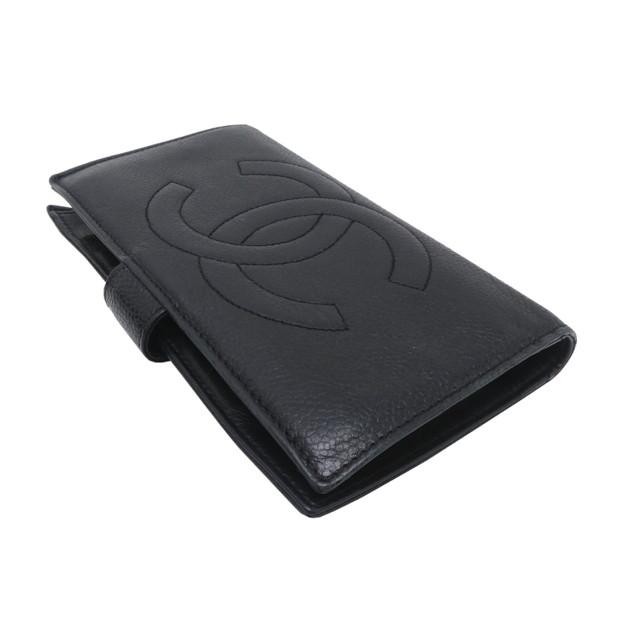 Chanel Chanel Coco Mark Clasp Purse Women's Long Wallet A33911 Caviar Leather Black Size ONE SIZE - 3 Thumbnail