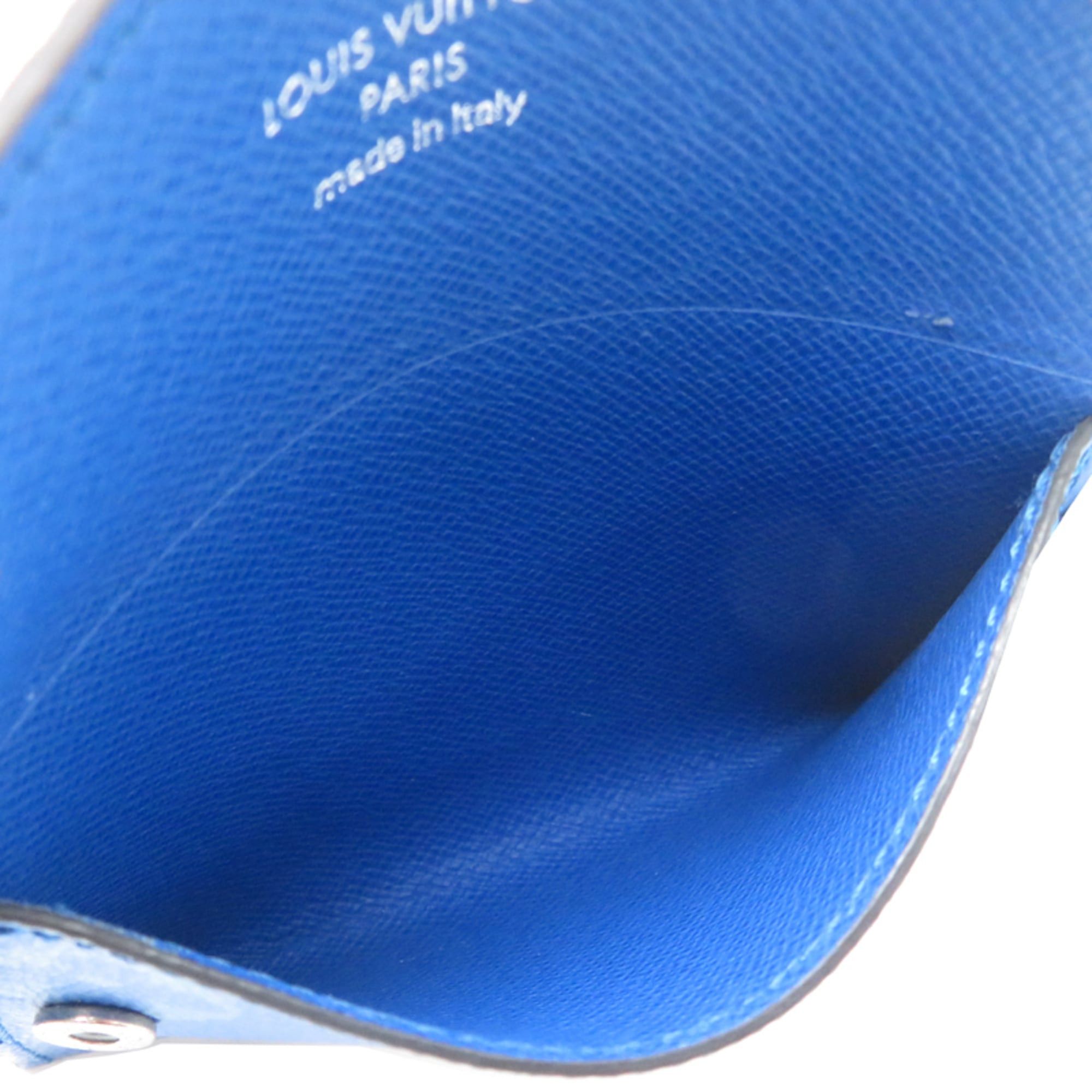 Louis Vuitton Louis Vuitton Porte Carte On Strap Women's/Men's M83154 Taiga Rama Blue Size ONE SIZE - 7 Thumbnail