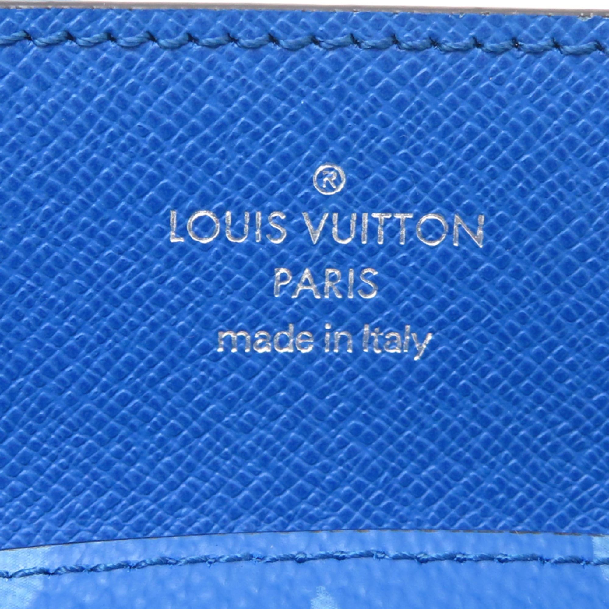 Louis Vuitton Louis Vuitton Porte Carte On Strap Women's/Men's M83154 Taiga Rama Blue Size ONE SIZE - 8 Thumbnail